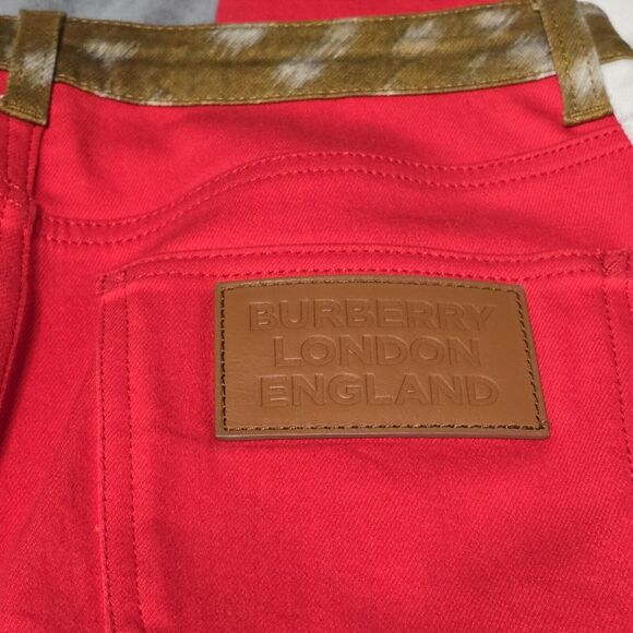Burberry Runway Fawn Print Two-tone Slim Fit Pants, Sz W 26, Pre-owned - Picture 14 of 16
